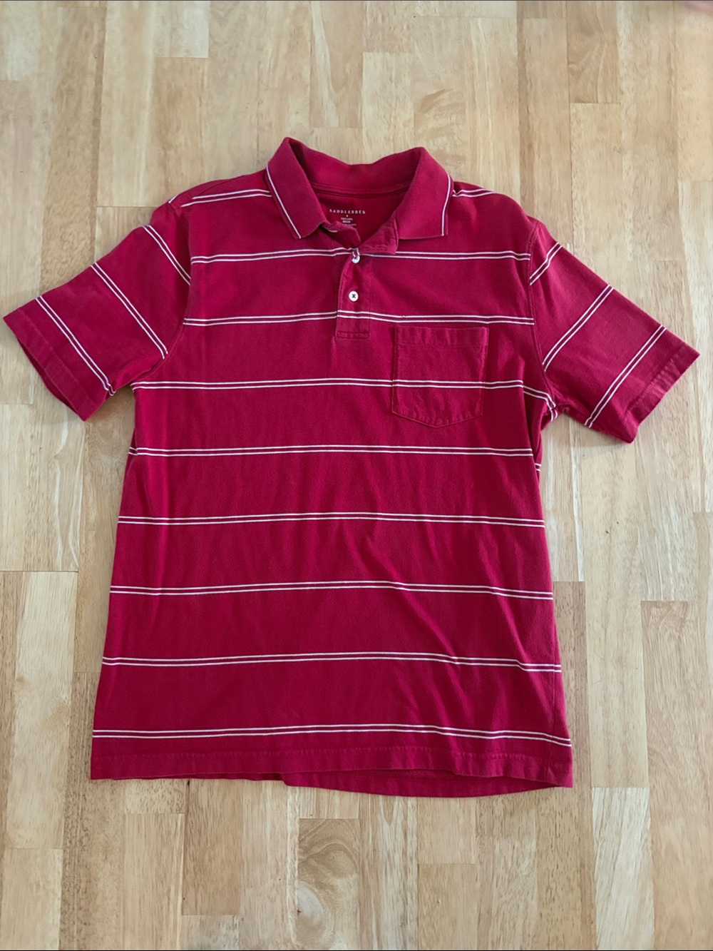 Saddlebred Red Striped Polo Shirt